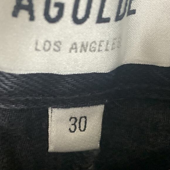 AGOLDE Harley Jean Pants Womens 30 Black Recycled Leather Panel High Rise USA - Picture 6 of 10